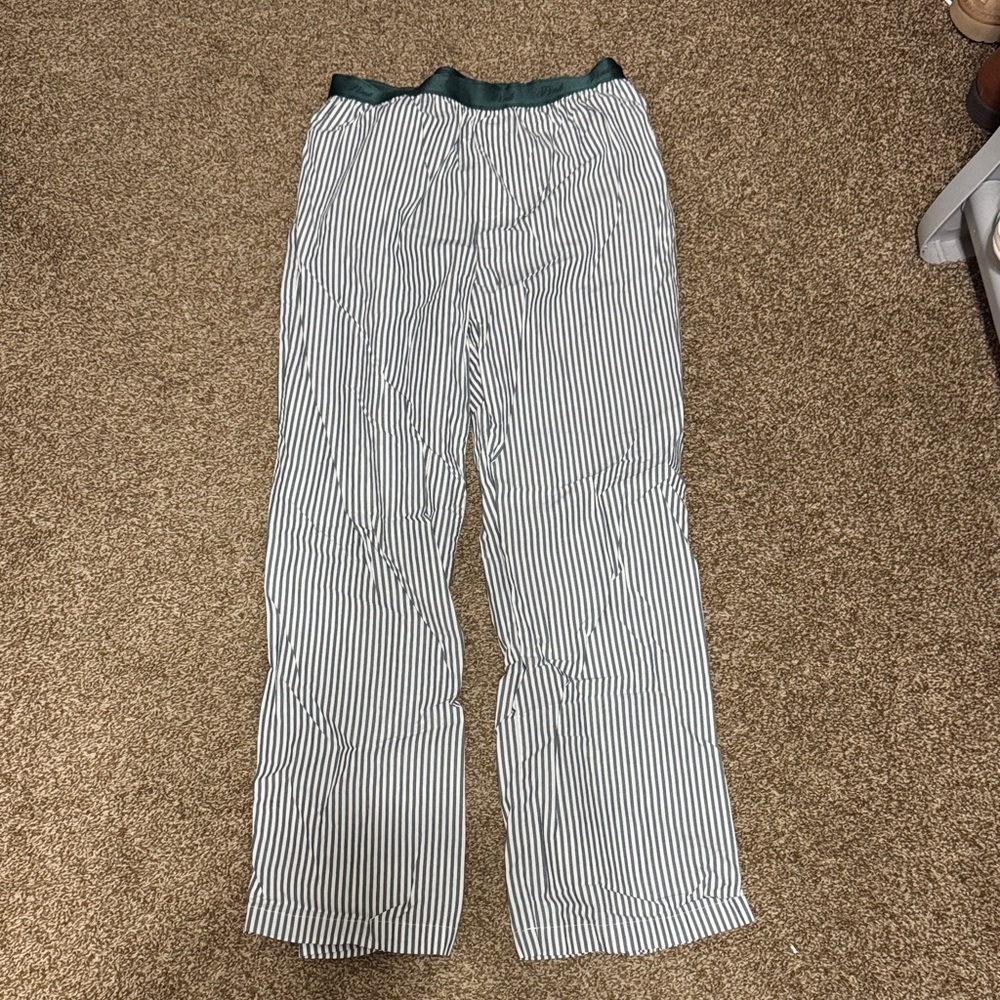 Victoria's Secret Striped Pajama Pants with Green Trim